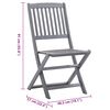 vidaXL 4 db összecsukható tömör akácfa kültéri szék párnával