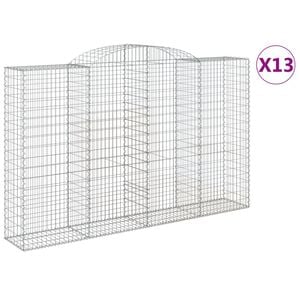 vidaXL 13 db &iacute;ves horganyzott vas gabion kos&aacute;r 300x50x180/200 cm