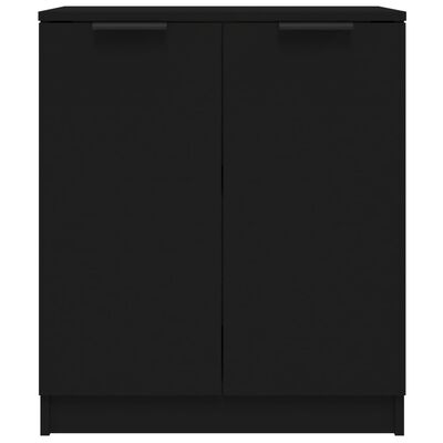 vidaXL 2 db fekete szerelt fa tálalóasztal 60 x 30 x 70 cm
