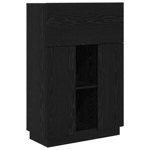 vidaXL Asztal Fekete t&ouml;lgy 71.5 x 31.5 x 106.5 cm Szerelt Fa