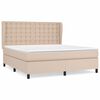 vidaXL cappuccino sz&iacute;nű műbőr rug&oacute;s &aacute;gy matraccal 160 x 200 cm