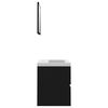 vidaXL fekete forgácslap fürdőszobai bútorszett