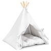 vidaXL Kiskedvenc teepee p&aacute;rn&aacute;val Feh&eacute;r 50 x 50 x 60 cm Poli&eacute;szter