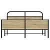 vidaXL sonoma tölgy színű fém ágykeret matrac nélkül 150 x 200 cm