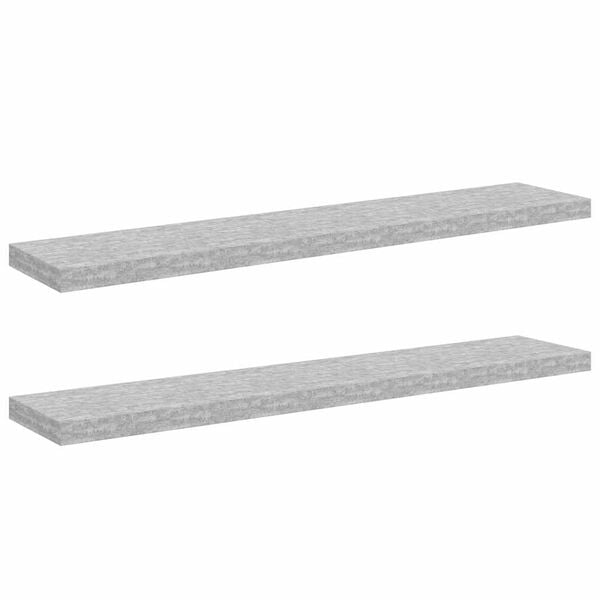 vidaXL 2 db betonsz&uuml;rke MDF lebegő fali polc 120 x 23,5 x 3,8 cm