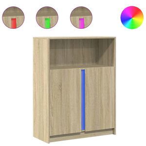 vidaXL sonoma t&ouml;lgy szerelt fa t&aacute;lal&oacute;szekr&eacute;ny LED-del 77 x 34 x 100 cm