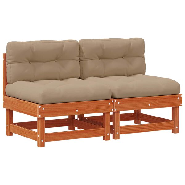 vidaXL Kerti K&ouml;z&eacute;pső Kanap&eacute; T&ouml;m&ouml;r fenyő Viaszbarna