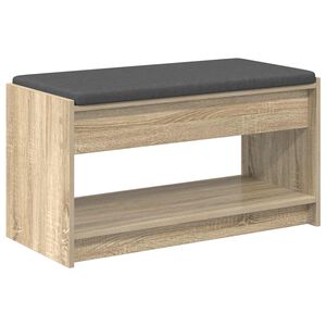 vidaXL Előt&eacute;r pad Sonoma t&ouml;lgy 83 x 38 x 45 cm Műanyag Fa &eacute;s Sz&ouml;vet