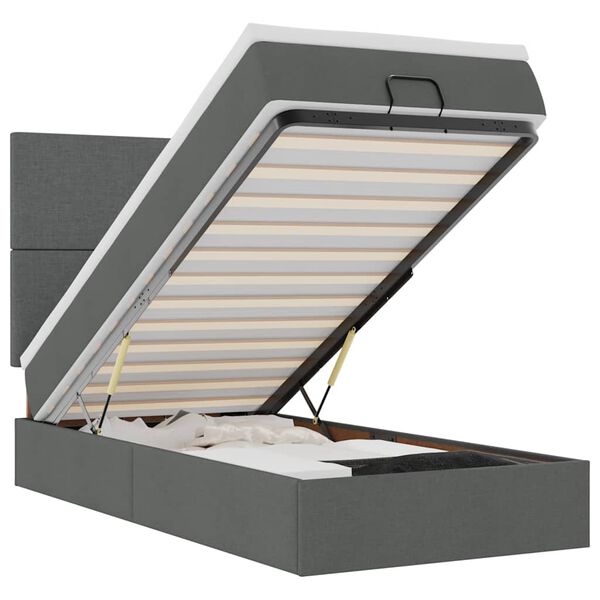 vidaXL s&ouml;t&eacute;tsz&uuml;rke sz&ouml;vet ottom&aacute;n &aacute;gy matraccal & LED-ek 90x200 cm