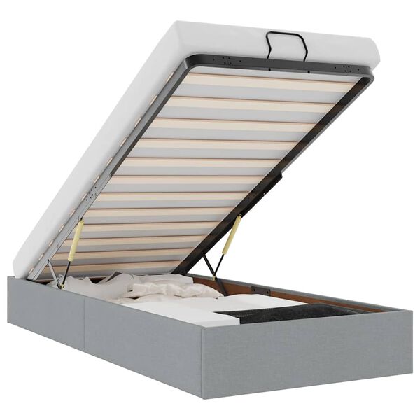 vidaXL Ottomán világosszürke szövet ágykeret matrac nélkül 80x200 cm