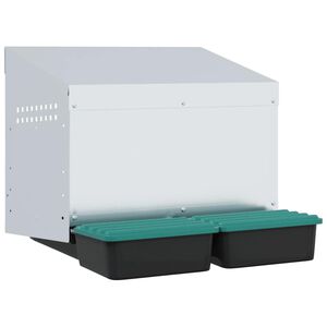 vidaXL 2 rekeszes, falra szerelhető, horganyzott ac&eacute;l csirkef&eacute;szkelől&aacute;da