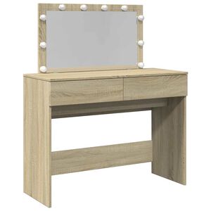 vidaXL sonoma t&ouml;lgy sz&iacute;nű f&eacute;s&uuml;lk&ouml;dőasztal LED-del 100 x 40 x 120 cm