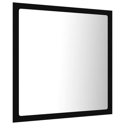 vidaXL fekete akril LED-es fürdőszobai tükör 40 x 8,5 x 37 cm