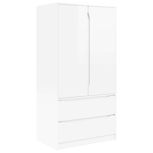 vidaXL Ruh&aacute;sszekr&eacute;ny Magasf&eacute;nyű Feh&eacute;r 79,5 x 49 x 156 cm M&eacute;rn&ouml;ki fa