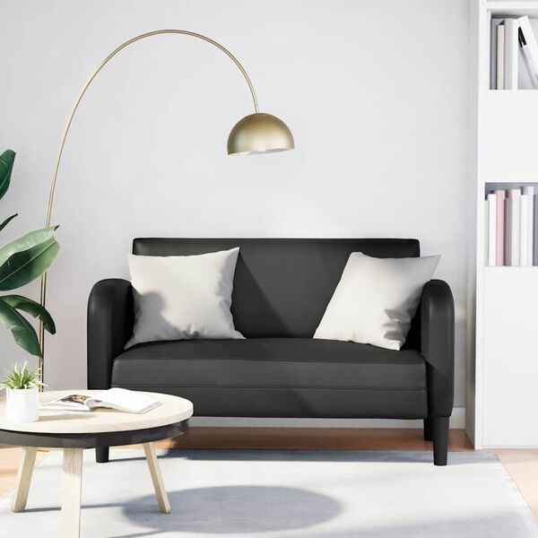 vidaXL fekete műbőr loveseat kanap&eacute; 110 cm