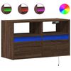 vidaXL barna t&ouml;lgysz&iacute;nű fali TV-szekr&eacute;ny LED-del 80 x 31 x 45 cm
