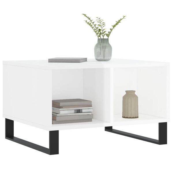 vidaXL magasf&eacute;nyű feh&eacute;r szerelt fa doh&aacute;nyz&oacute;asztal 60 x 50 x 36,5 cm