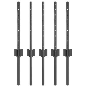 vidaXL Be&aacute;gyazott ker&iacute;t&eacute;soszlop 5 db Sz&uuml;rke 80 cm Porsz&oacute;rt ac&eacute;l