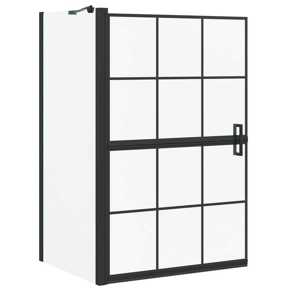 vidaXL Fürdő Zuhany Képernyő Fekete és Átlátszó 116 x 68 x 128 cm