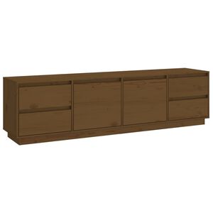 vidaXL m&eacute;zbarna t&ouml;m&ouml;r fenyőfa TV-szekr&eacute;ny 176x37x47,5 cm