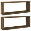 vidaXL 2 db f&uuml;st&ouml;s t&ouml;lgy sz&iacute;nű szerelt fa fali kockapolc 60x15x23 cm