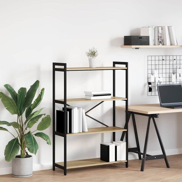 vidaXL K&ouml;nyvespolc Sonoma t&ouml;lgy 80 x 30 x 120 cm Faanyag