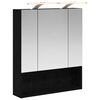 vidaXL F&uuml;rdőszobai t&uuml;k&ouml;rszekr&eacute;ny Fekete t&ouml;lgy 60 x 14.5 x 70 cm