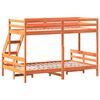 vidaXL viaszbarna tömör fenyőfa emeletes ágy 80 x 200/120 x 200 cm