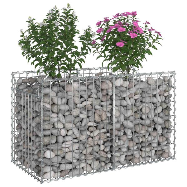vidaXL Gabion emelt &aacute;gy Ez&uuml;st 100 x 50 x 60 cm Horganyzott ac&eacute;l