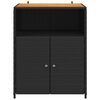vidaXL Cabinet Fekete 70 x 50 x 87 cm Poli&eacute;szter &eacute;s Roly Rattan