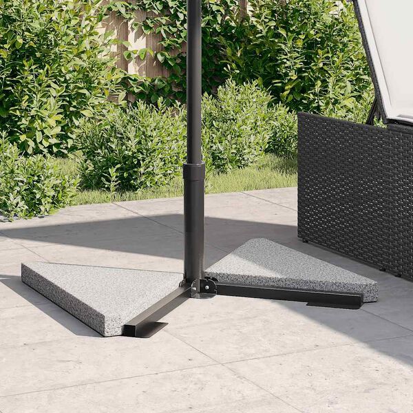 vidaXL 2 db szürke gránit háromszög alakú esernyő súlytárcsa 14 kg