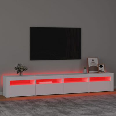 vidaXL fehér TV-szekrény LED-lámpákkal 240x35x40 cm
