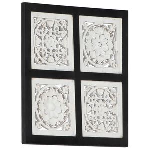 vidaXL Műv&eacute;szeti Dekor&aacute;ci&oacute; Fekete &eacute;s Feh&eacute;r 40 x 40 x 1,5 cm M&eacute;rn&ouml;ki fa