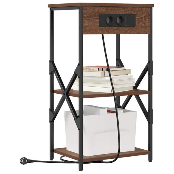 vidaXL &Eacute;jjeliszekr&eacute;ny 2 pcs Barna T&ouml;lgy 41 x 31 x 76 cm Faanyag