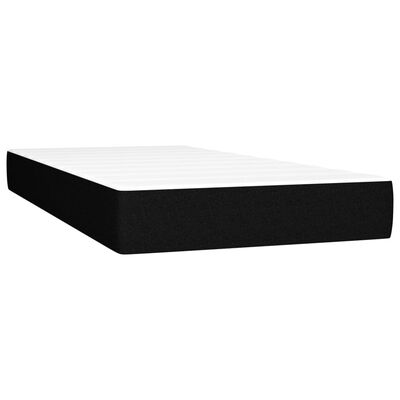 vidaXL fekete szövet rugós ágy matraccal 90x200 cm