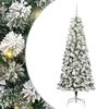vidaXL Műanyag Hajtogat&oacute;s Kar&aacute;csonyfa 300 LED Z&ouml;ld &eacute;s Feh&eacute;r 180 cm