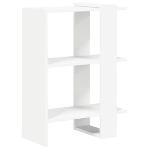 vidaXL K&ouml;nyvespolc 2 szintes 52 x 25 x 71,5 cm Szerelt Fa Feh&eacute;r