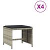 vidaXL 4db vil&aacute;gossz&uuml;rke polyrattan kerti sz&eacute;k p&aacute;rn&aacute;val 40x40x35 cm