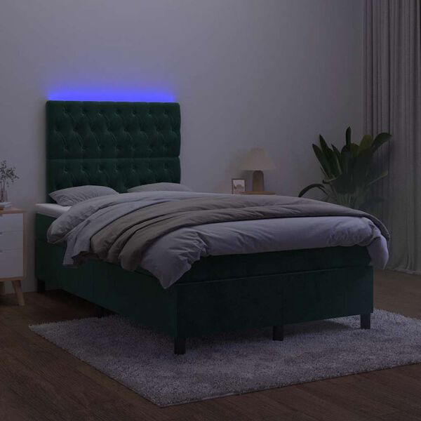 vidaXL s&ouml;t&eacute;tz&ouml;ld b&aacute;rsony rug&oacute;s &eacute;s LED-es &aacute;gy matraccal 120x200 cm