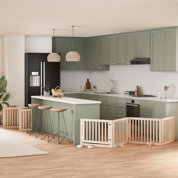 vidaXL ny&aacute;rfa 12 paneles &ouml;sszecsukhat&oacute; kutyakapu ajt&oacute;val 960 cm