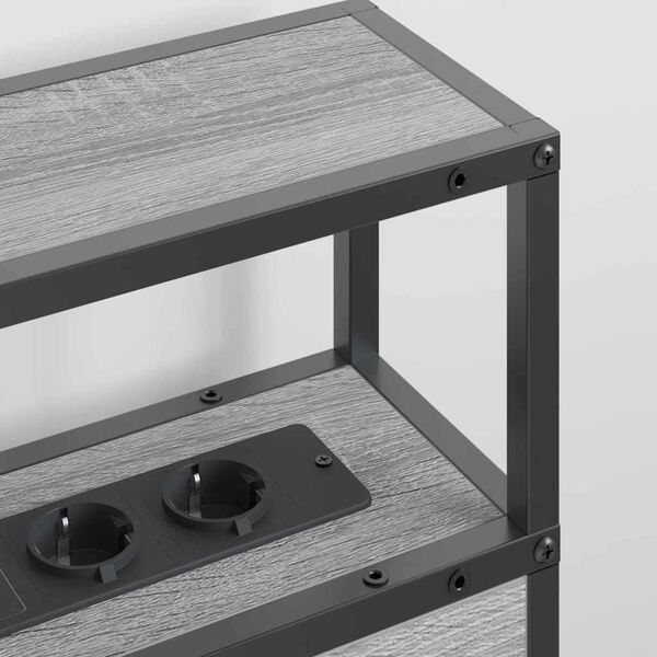 vidaXL T&aacute;rol&oacute; fejt&aacute;mla polcokkal Sz&uuml;rke sonoma 120 cm Faanyag