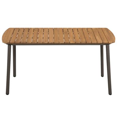 44234 vidaXL Garden Table 150x90x72cm Solid Acacia Wood and Steel