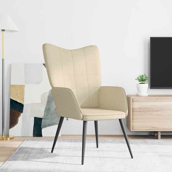 vidaXL krémszínű szövet pihenőfotel