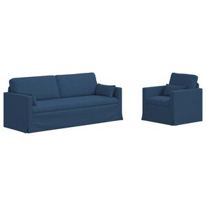 vidaXL Kanap&eacute; Szett 2 pcs K&eacute;k 198 x 78 x 80 cm sz&ouml;vet