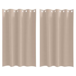 vidaXL Fekete F&uuml;gg&ouml;ny Gyűrűkkel 2 pcs T&oacute;psz&iacute;nű 175 x 140 cm Poli&eacute;szter