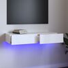 vidaXL magasf&eacute;nyű feh&eacute;r TV-szekr&eacute;ny LED l&aacute;mp&aacute;kkal 90 x 35 x 15,5 cm