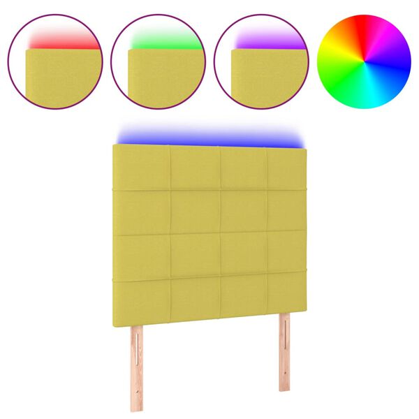 vidaXL z&ouml;ld sz&ouml;vet LED-es fejt&aacute;mla 90x5x118/128 cm