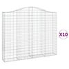 vidaXL 10 db íves horganyzott vas gabion kosár 200x30x160/180 cm