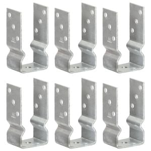 vidaXL 6 db ez&uuml;stsz&iacute;nű horganyzott ac&eacute;l ker&iacute;t&eacute;shorgony 7 x 6 x 15 cm