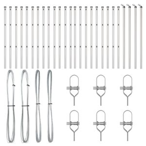 vidaXL Ker&iacute;t&eacute;soszlop 26 pcs Sz&uuml;rke 3,2 x 3,2 x 120 cm